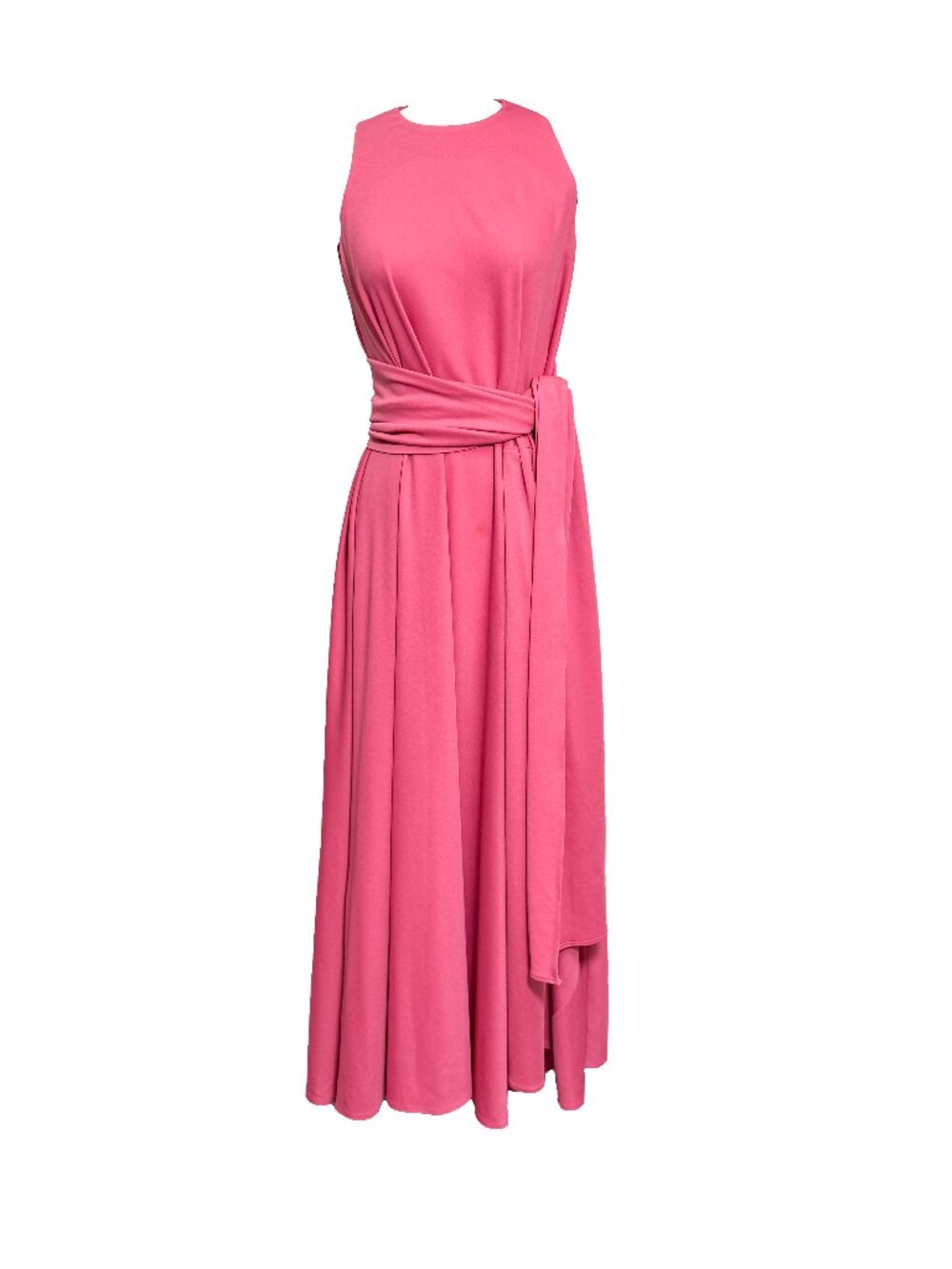 1960s/1970s Pink Trapeze Flowing Caftan Style Maxi Hostess Dress with Sash
